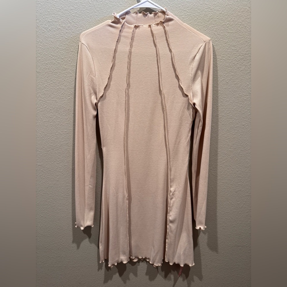 Long Sleeve Beige Dress Shein